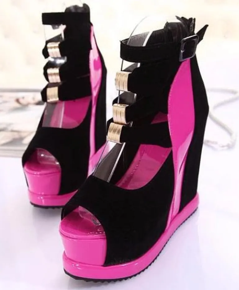Platform Peep Toe Wedges