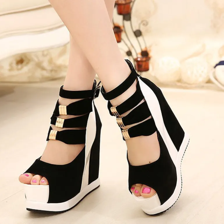 Platform Peep Toe Wedges