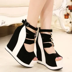 Platform Peep Toe Wedges