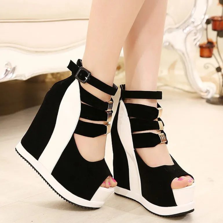 Platform Peep Toe Wedges