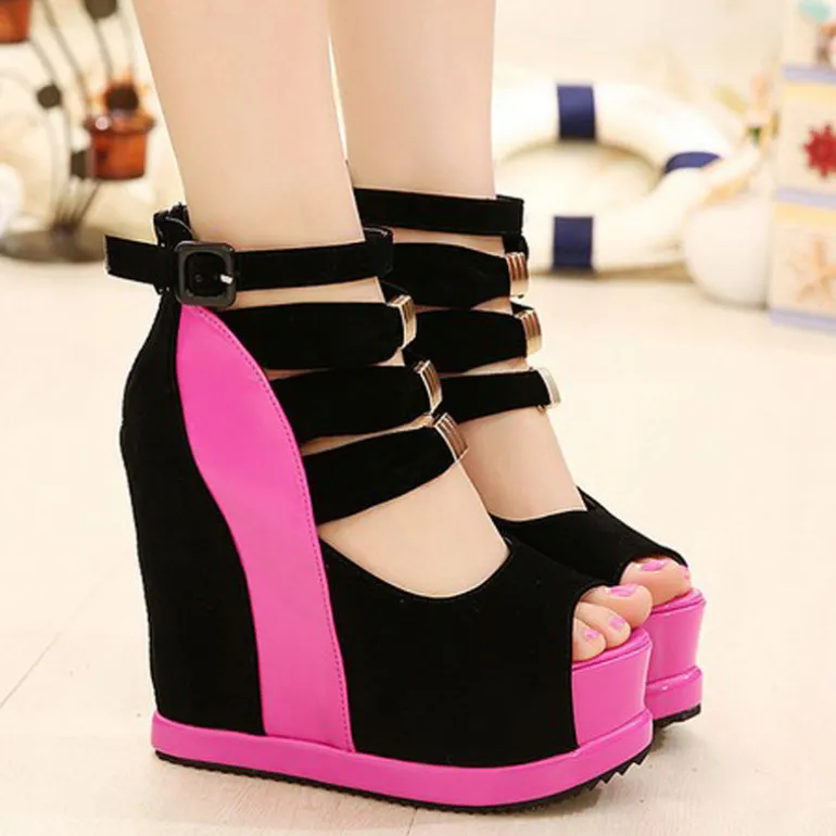 Platform Peep Toe Wedges