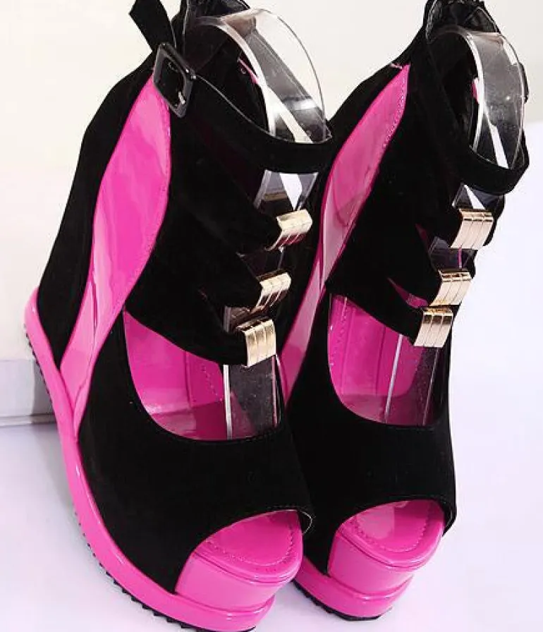 Platform Peep Toe Wedges