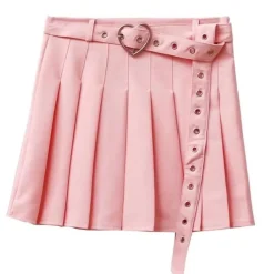 Pleated Belted Skirt