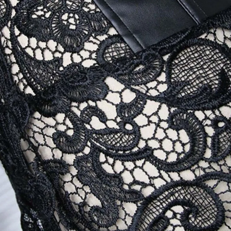 Pleather & Lace Corset Dress (Up to 6XL)
