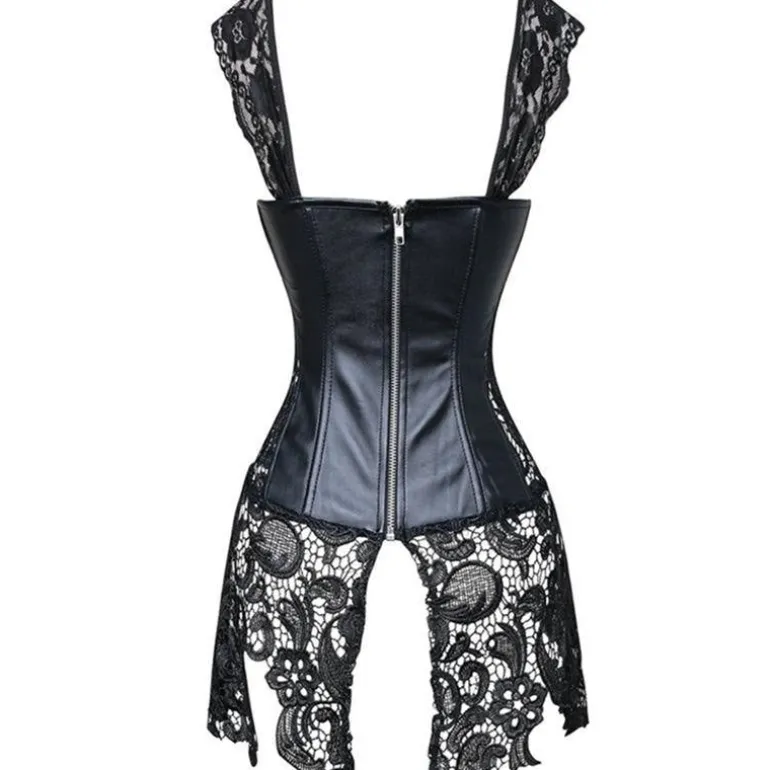 Pleather & Lace Corset Dress (Up to 6XL)