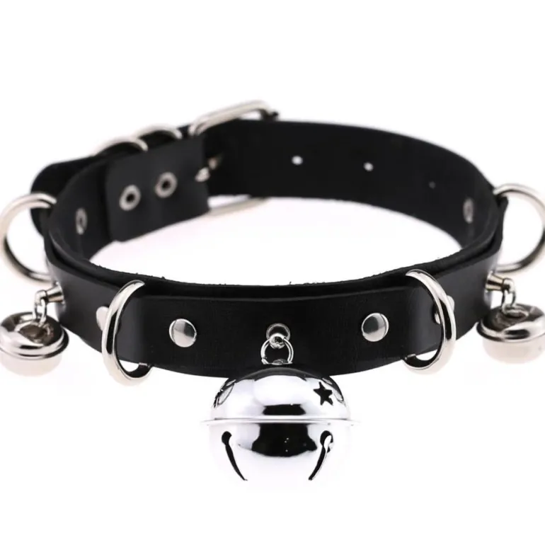 Pleather Cat Bell Collar