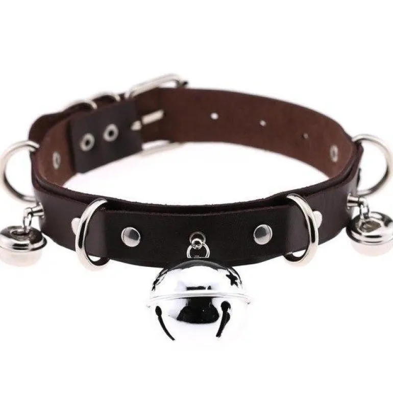 Pleather Cat Bell Collar