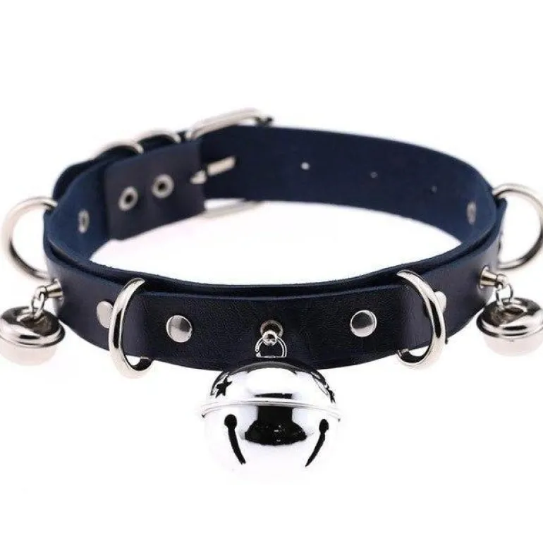Pleather Cat Bell Collar