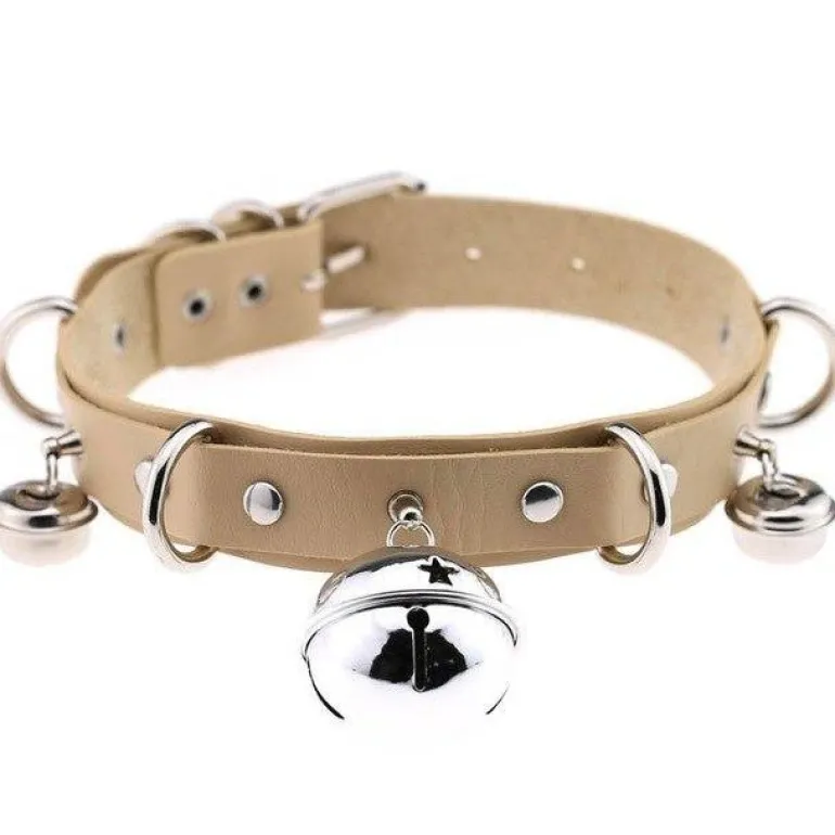 Pleather Cat Bell Collar