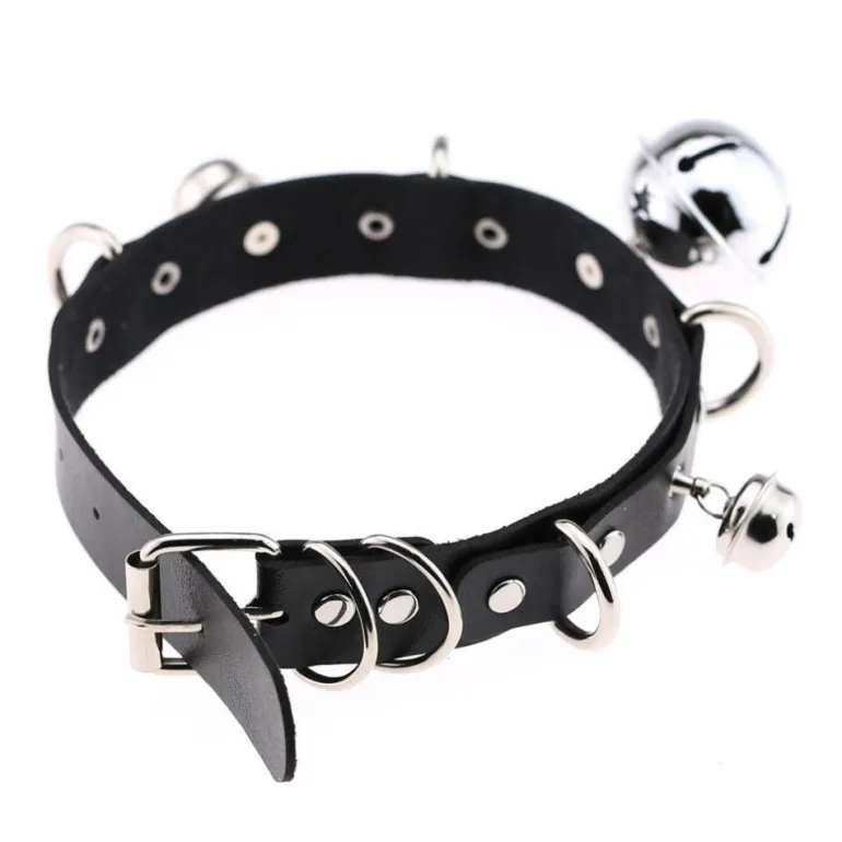 Pleather Cat Bell Collar