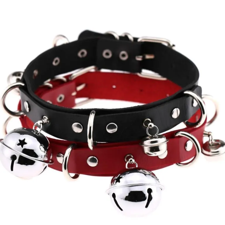 Pleather Cat Bell Collar