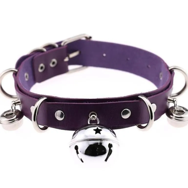 Pleather Cat Bell Collar