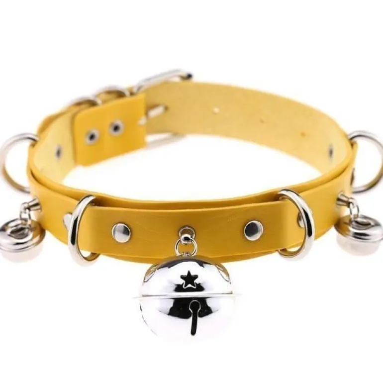 Pleather Cat Bell Collar