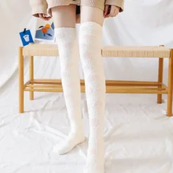 Polkadot Fuzzy Thigh Highs