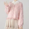 Polkadot Heart Knit Cardigan