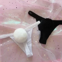 Poofy Bunny Tail Thongs