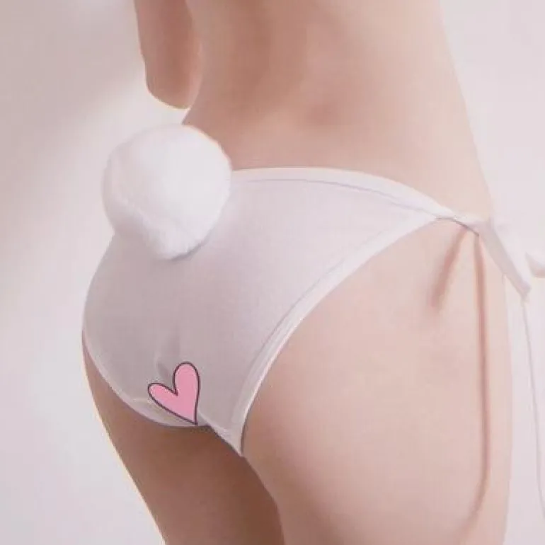 Poofy Bunny Tail Thongs