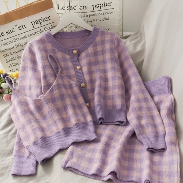Pretty Prepstar Plaid Outfit Set