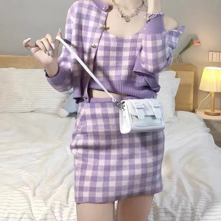 Pretty Prepstar Plaid Outfit Set