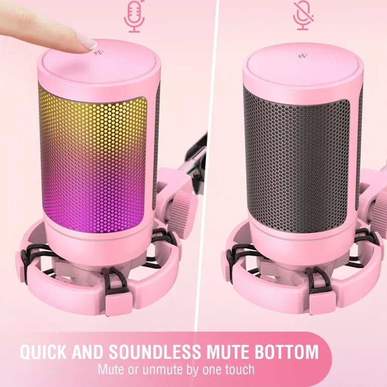 Professional Pink Streaming Microphone