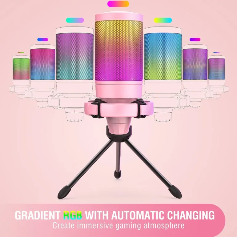 Professional Pink Streaming Microphone
