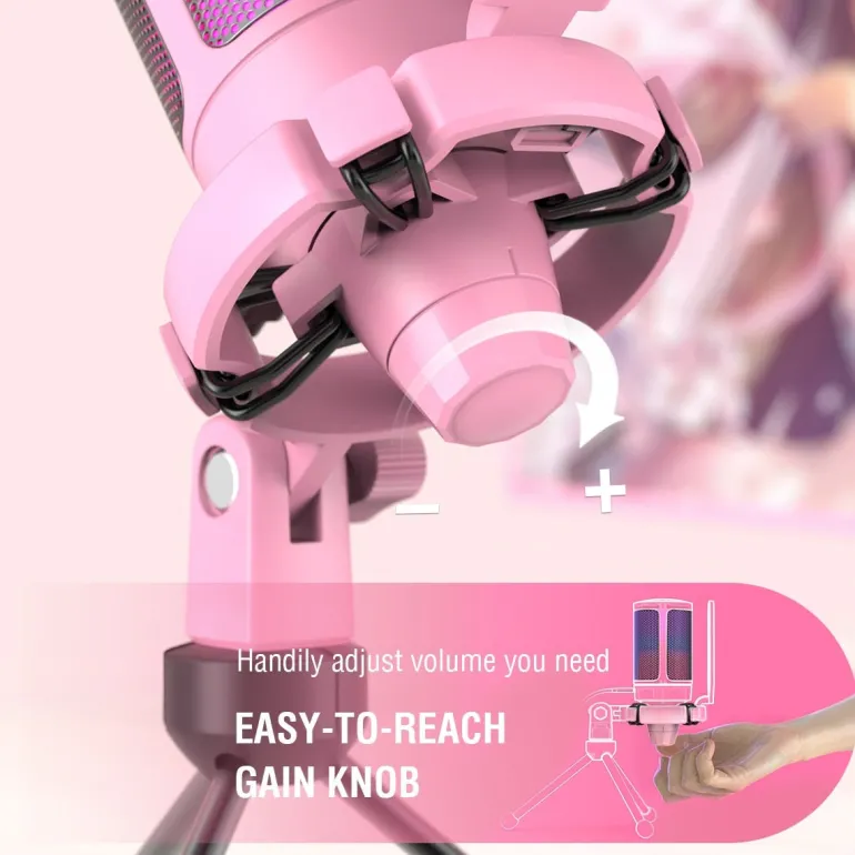 Professional Pink Streaming Microphone