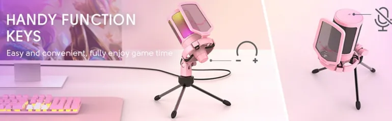 Professional Pink Streaming Microphone