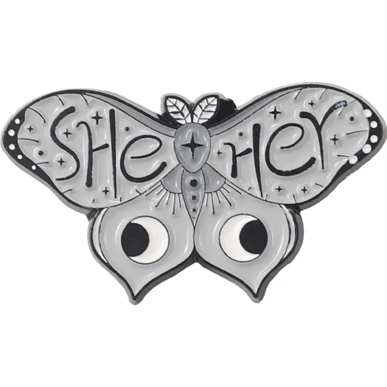 Pronoun Butterfly Enamel Pins