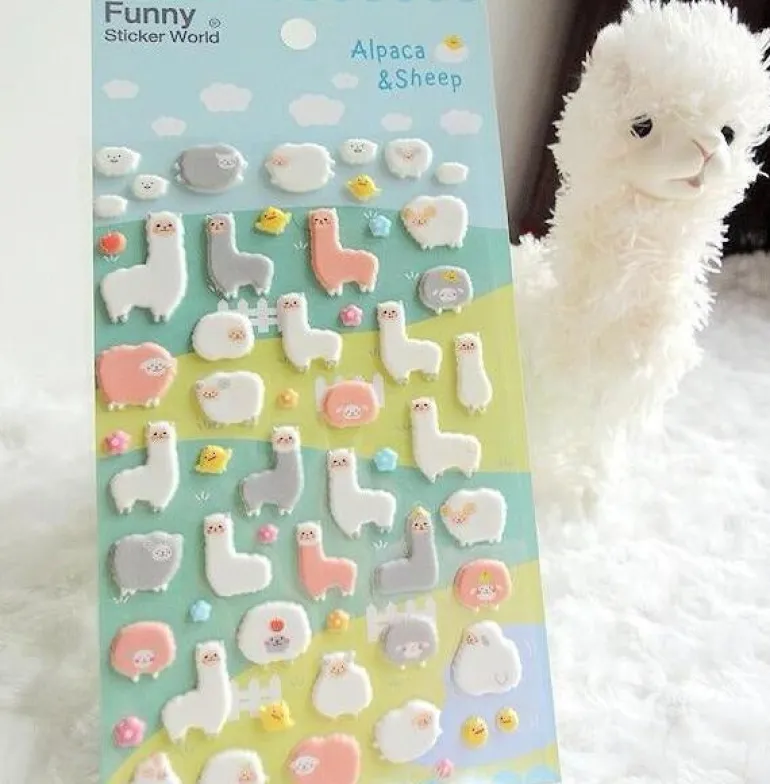 Puffy Alpaca Stickers