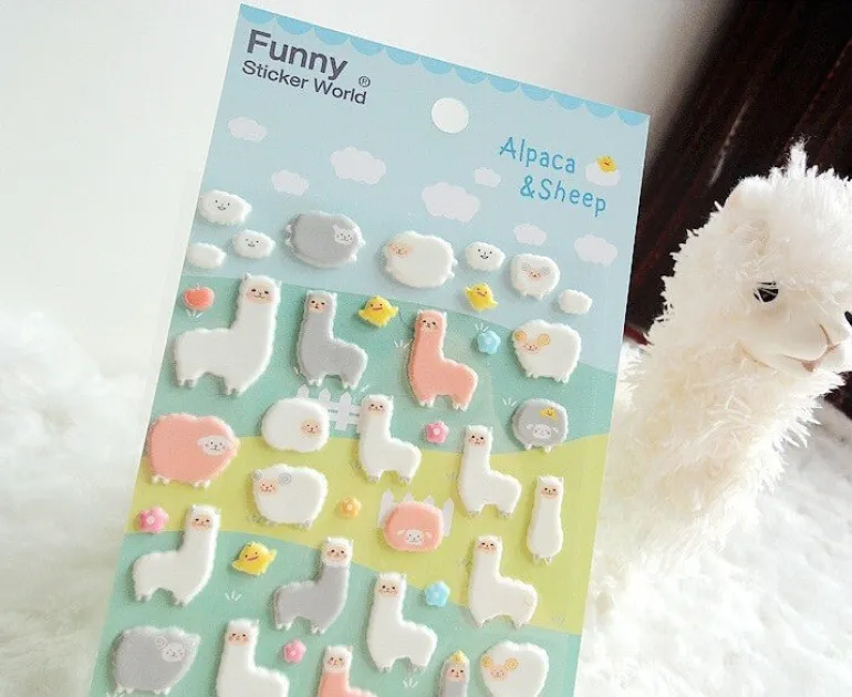 Puffy Alpaca Stickers