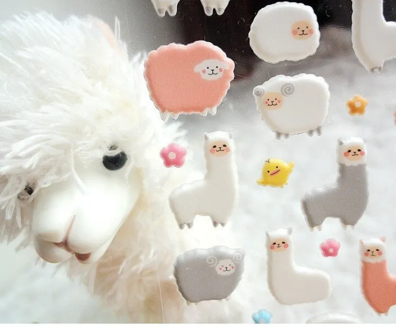 Puffy Alpaca Stickers