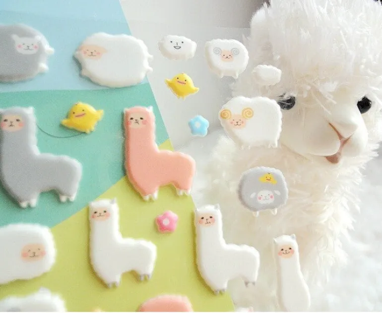 Puffy Alpaca Stickers