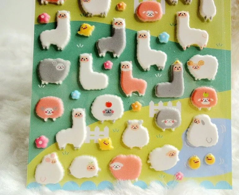 Puffy Alpaca Stickers