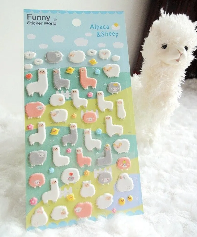 Puffy Alpaca Stickers