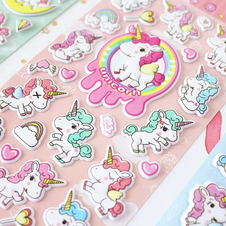 Puffy Unicorn Stickers