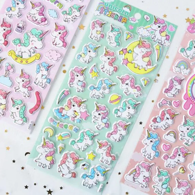 Puffy Unicorn Stickers