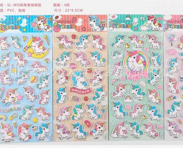 Puffy Unicorn Stickers