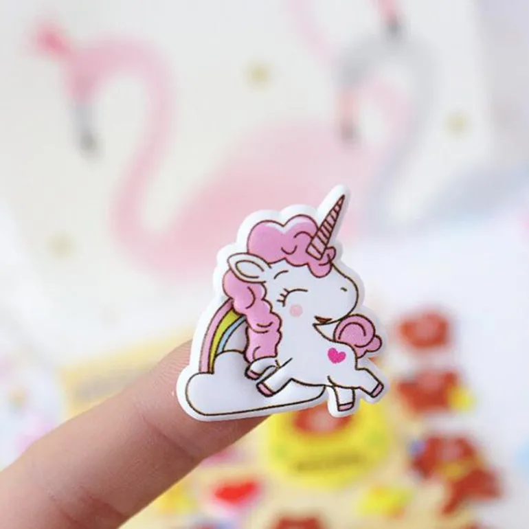 Puffy Unicorn Stickers