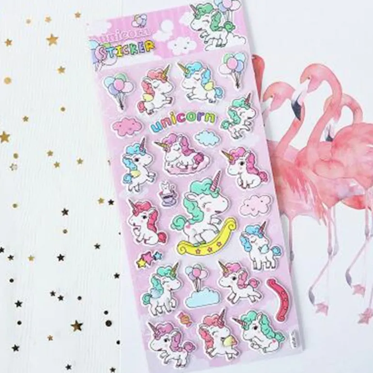 Puffy Unicorn Stickers
