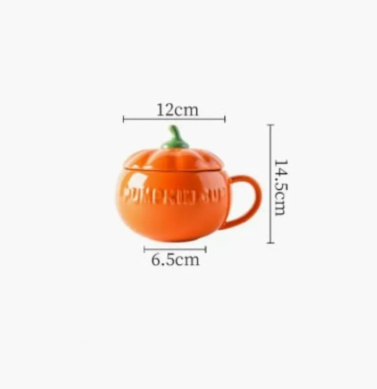 Pumpkin Ceramic Mug With Lid