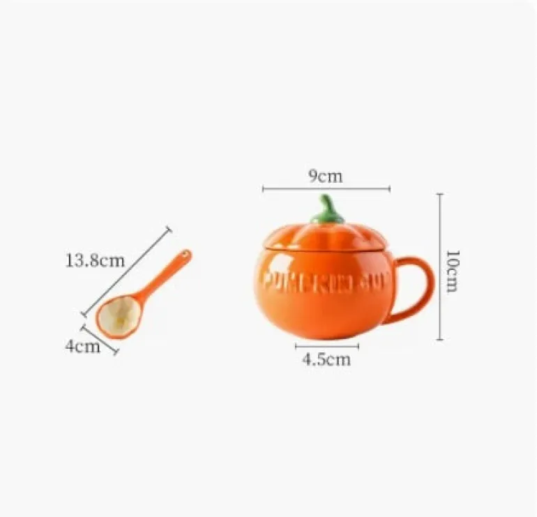 Pumpkin Ceramic Mug With Lid