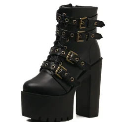Punk Rock Buckle Boots