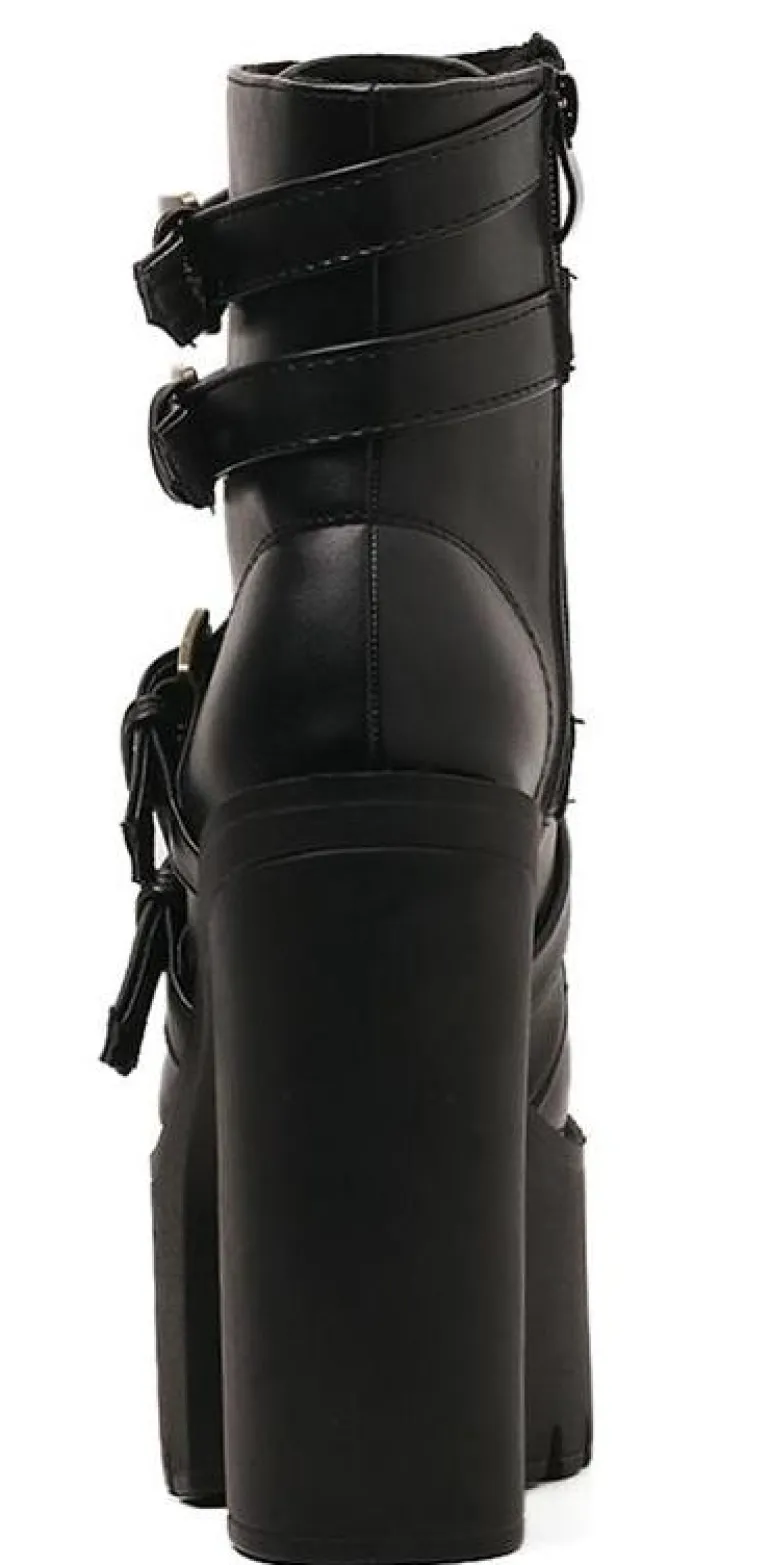 Punk Rock Buckle Boots