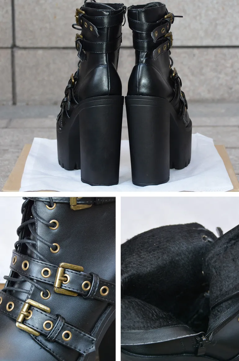 Punk Rock Buckle Boots