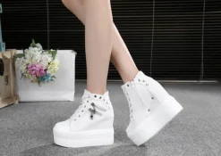 Punk Zipper Corset Shoes