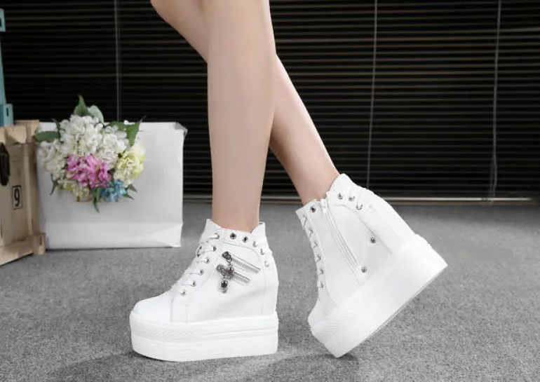 Punk Zipper Corset Shoes
