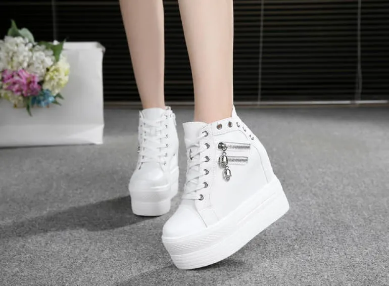 Punk Zipper Corset Shoes