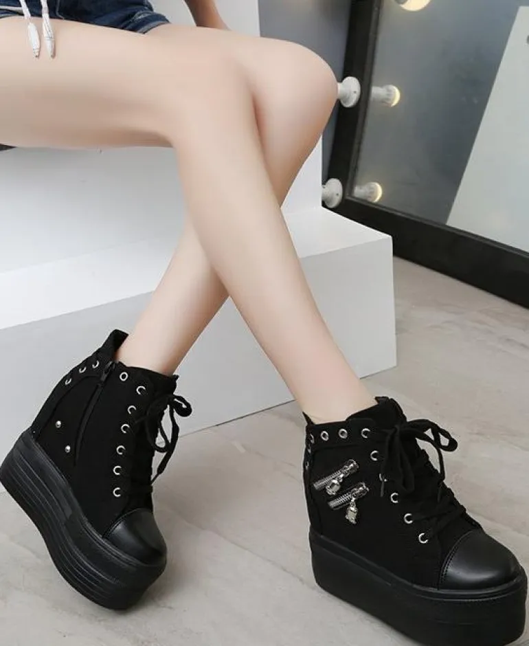 Punk Zipper Corset Shoes