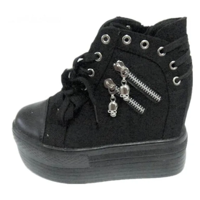 Punk Zipper Corset Shoes