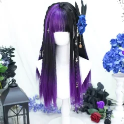 Purple & Black Split Cosplay Wig